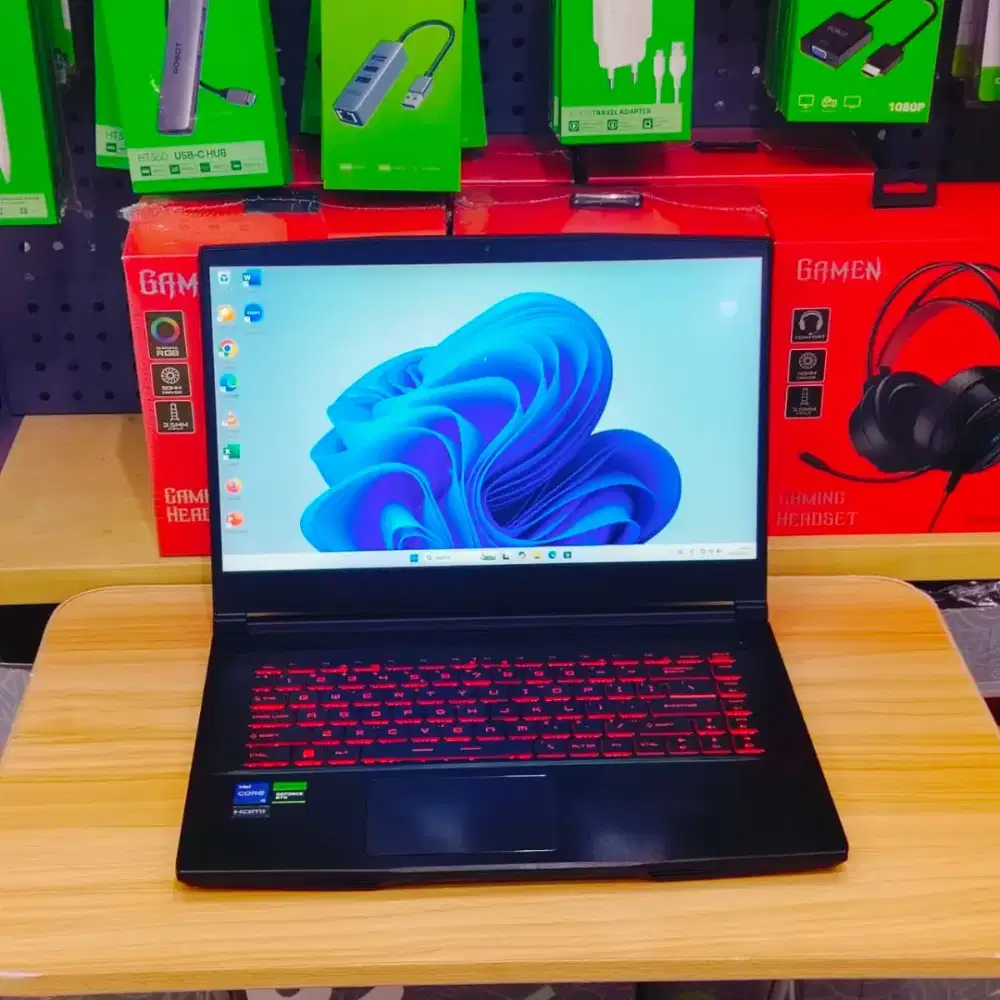 Laptop MSI GF63 Gaming i5 Gen 12  RAM 16GB/512GB SSD  RTX 2050 Mulus