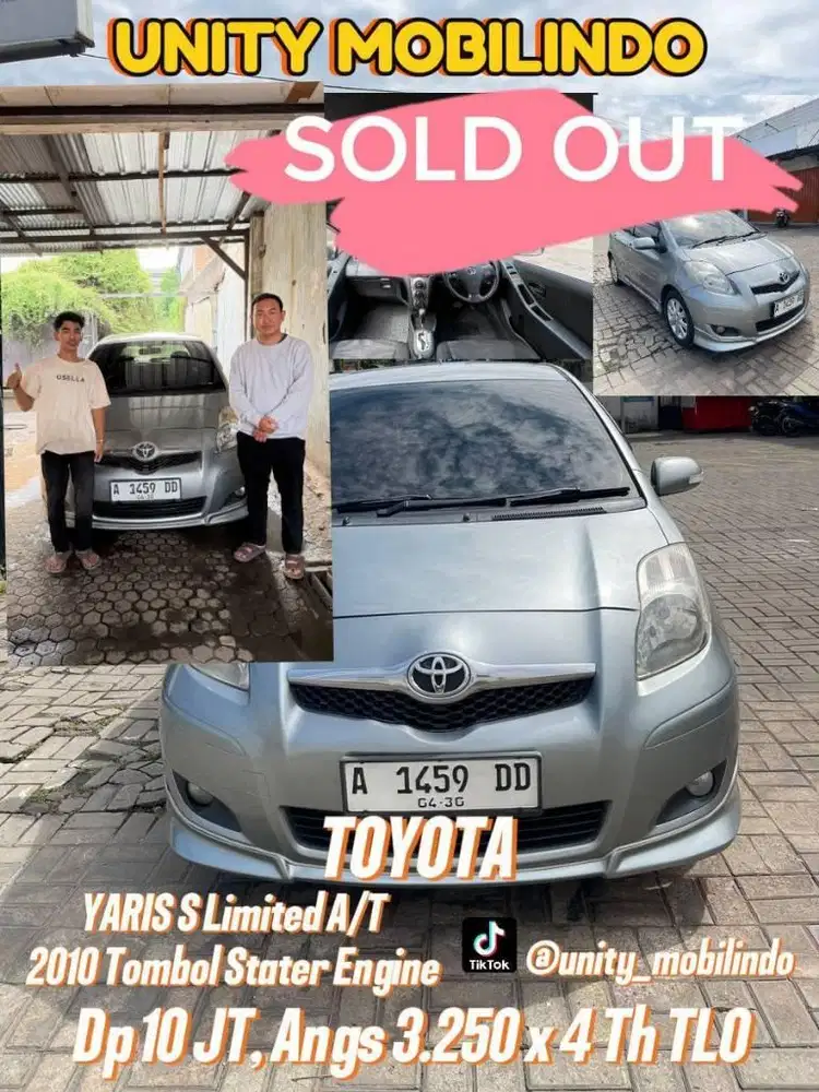 yaris S limited at matic 2010 km low tombol starter engine
