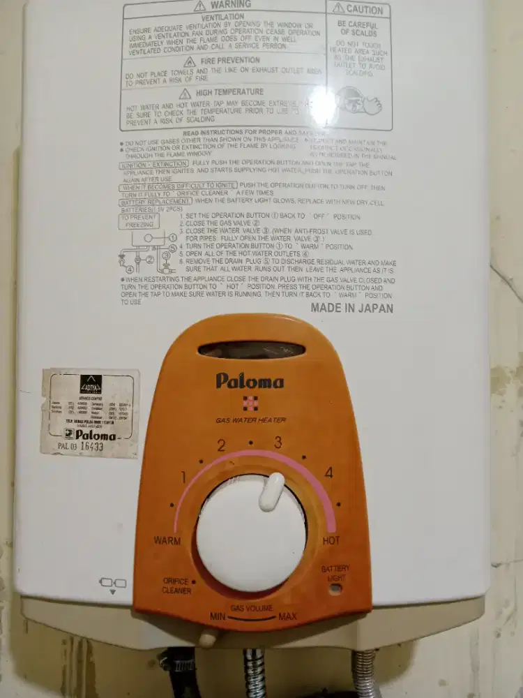 Water Heater Gas paloma