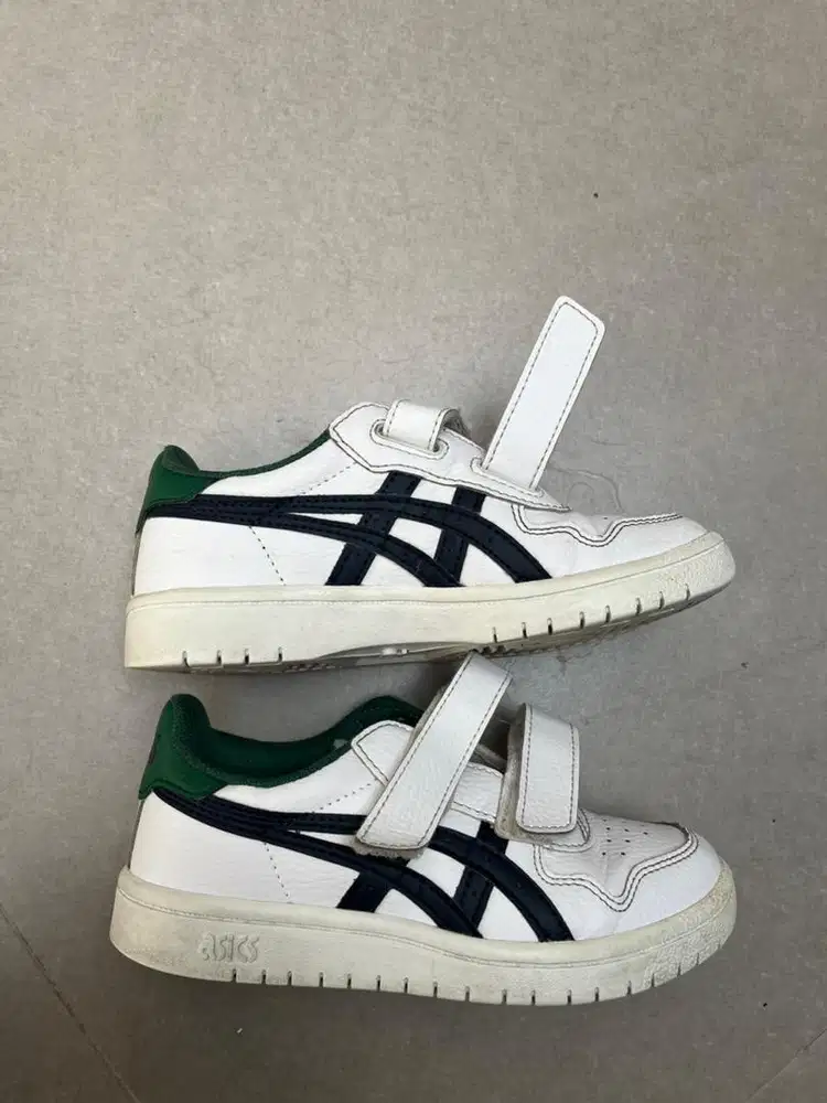 Sepatu original asics anak putih hijau size 19.5cm.masih bagus banget