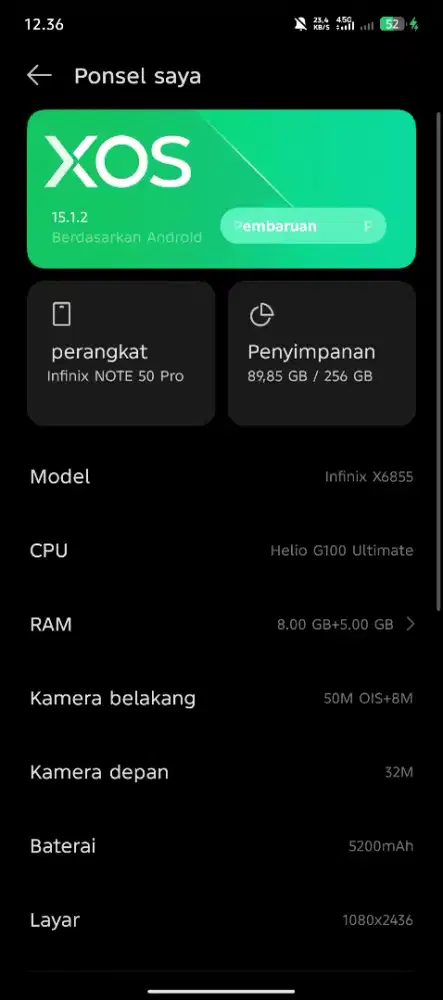 WTS Infinix note 50 Pro silver 256 gb