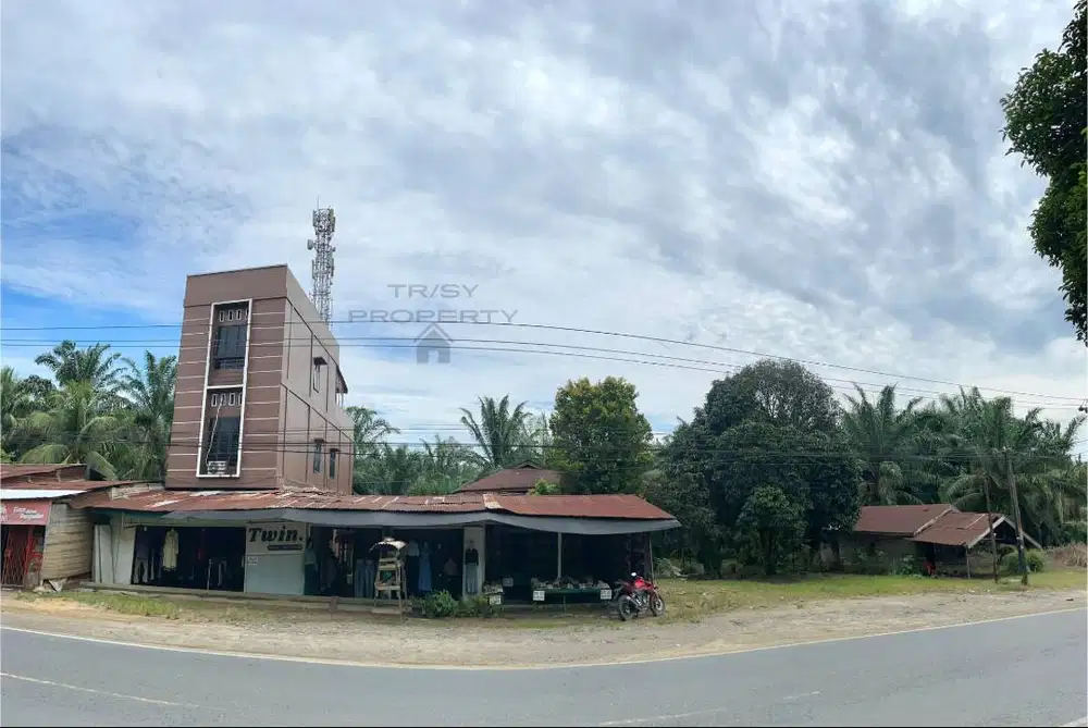 Dijual Tanah dan Bangunan Ruko + Kios Usaha Pinggir Jalan Lintas