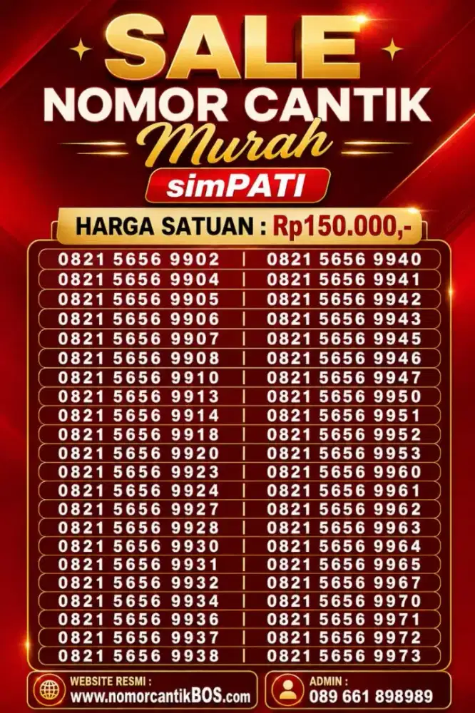 Nomo cantik simPATI MURAH RAPI