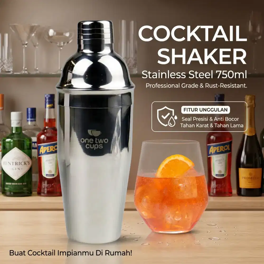 Cocktail Shaker Bartender Boston Style Stainless Steel750ml