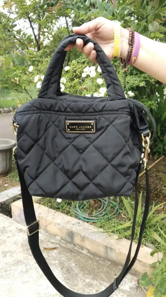 Tas MARC JACOBS MJ Qulited Nylon Tote Black
