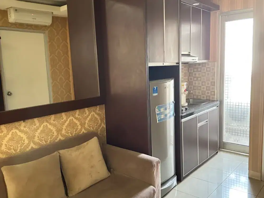 ready disewakan tinggal bawa koper, 2bedroom apartment green bay 37m2 furnished, tower depan, view city