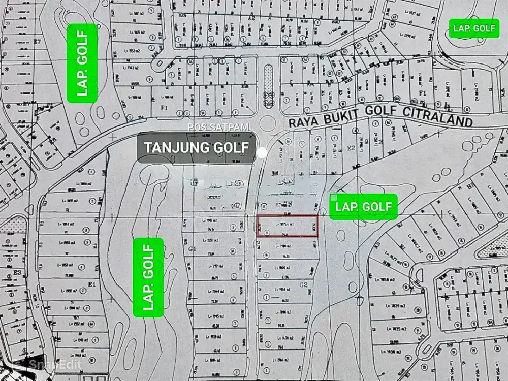 GOLF VIEW TERMURAH! Dijual MURAH Tanah Tanjung golf citraland