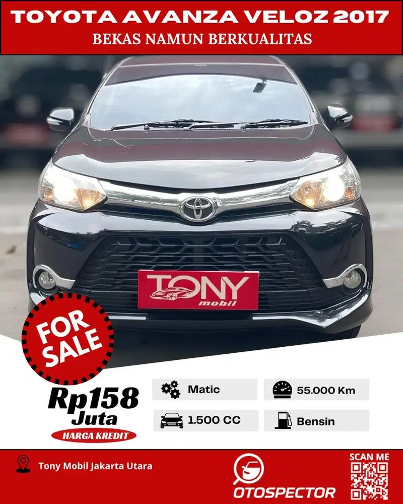 Dibantu Approve - Toyota Avanza Veloz 1.5 AT 2017 Hitam