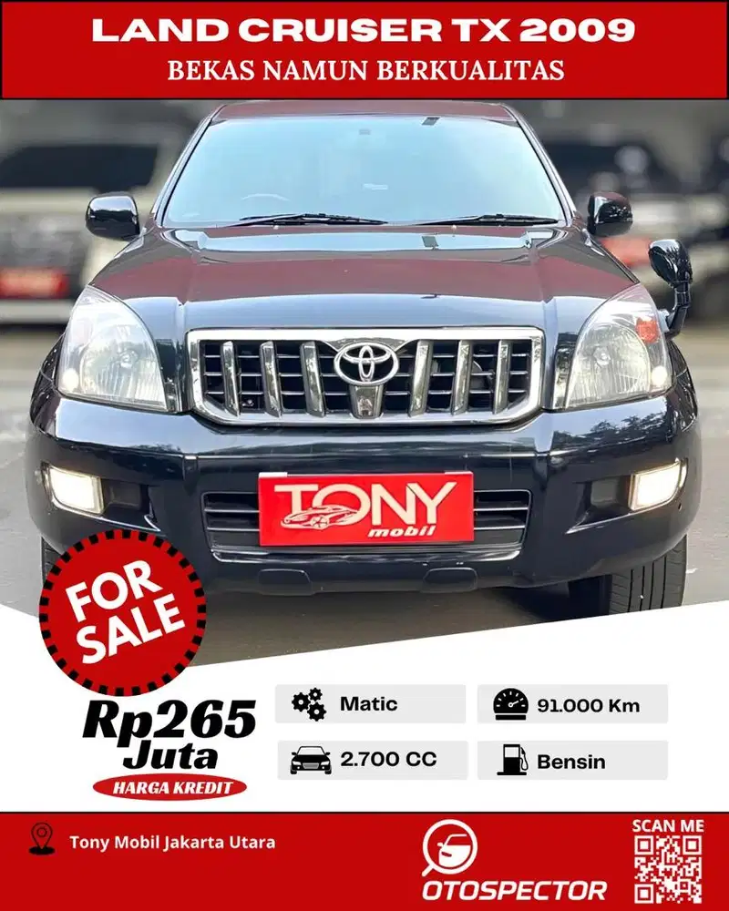 TDP 25 Juta Saja - Toyota LC Prado 2.7 TX 4x4 AT 2009 Hitam