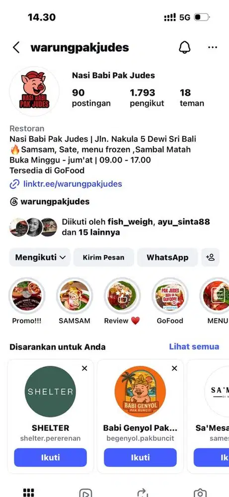 Dicari freland jualan nasi babi