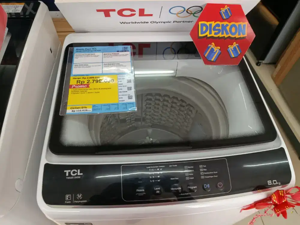 PROMO CICILAN RINGAN MESIN CUCI TCL kapasitas 8kg