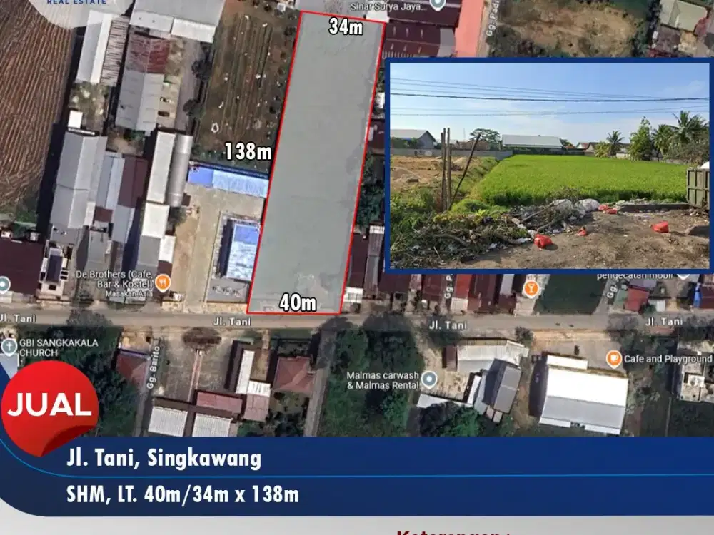Tanah Lokasi pusat kota Singkawang Jalan tani