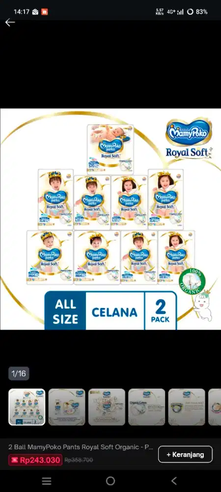 MamyPoko Pampers ukuran S 140 pcs
