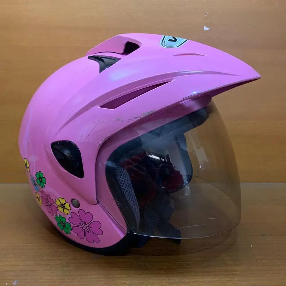 Helm Anak WTO Kids Pet, Helmet Junior, Helm Kids, Helm Kartun SNI Pink