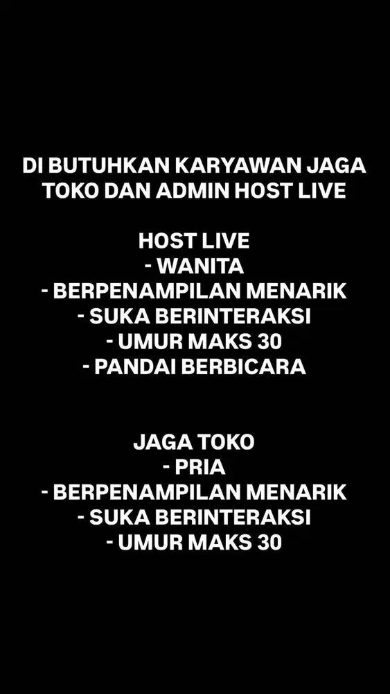 LOWONGAN PEKERJAAN JAGA TOKO SPAREPART HP