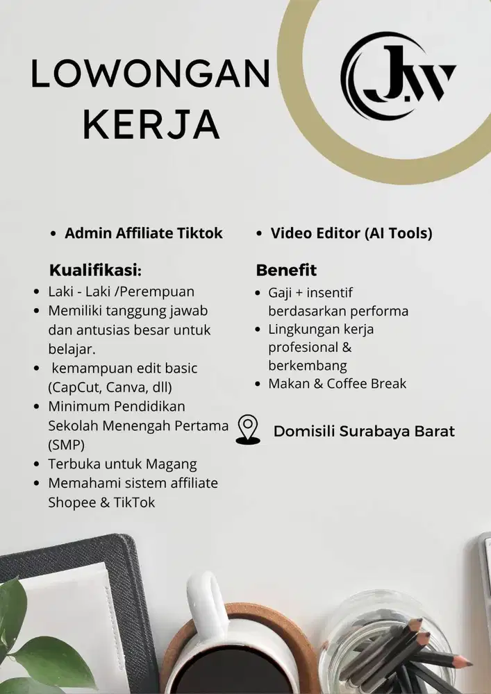 LOWONGAN KERJA JW MANAGEMENT TAP