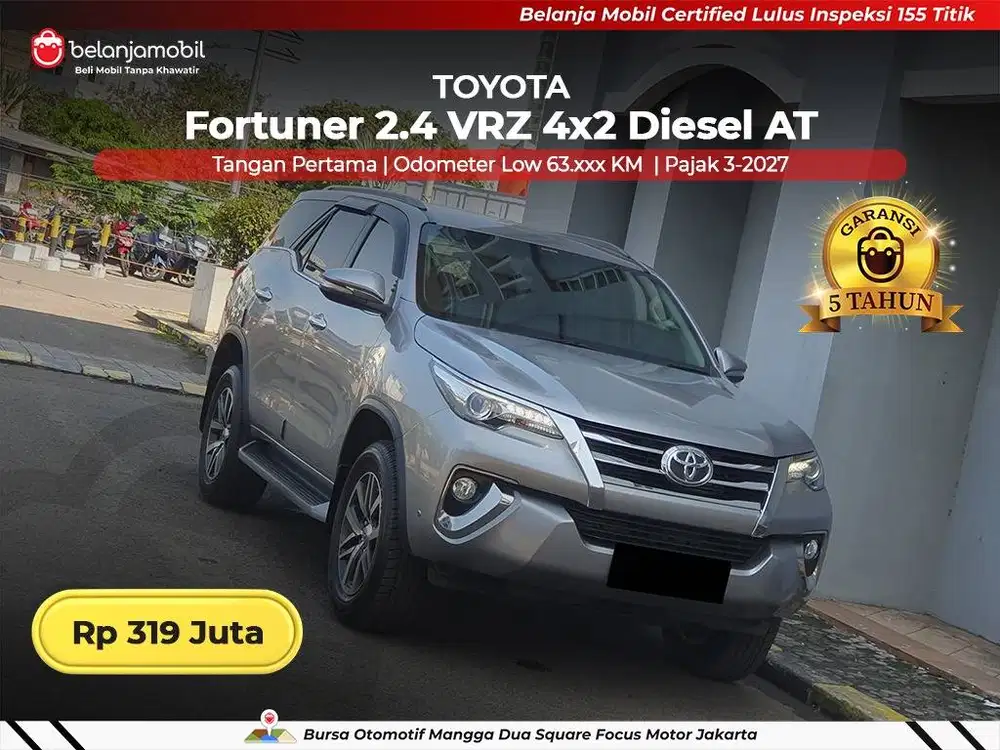 [ LOW KM ] Toyota Fortuner 2.4 VRZ 4x2 Diesel AT 2017 2018