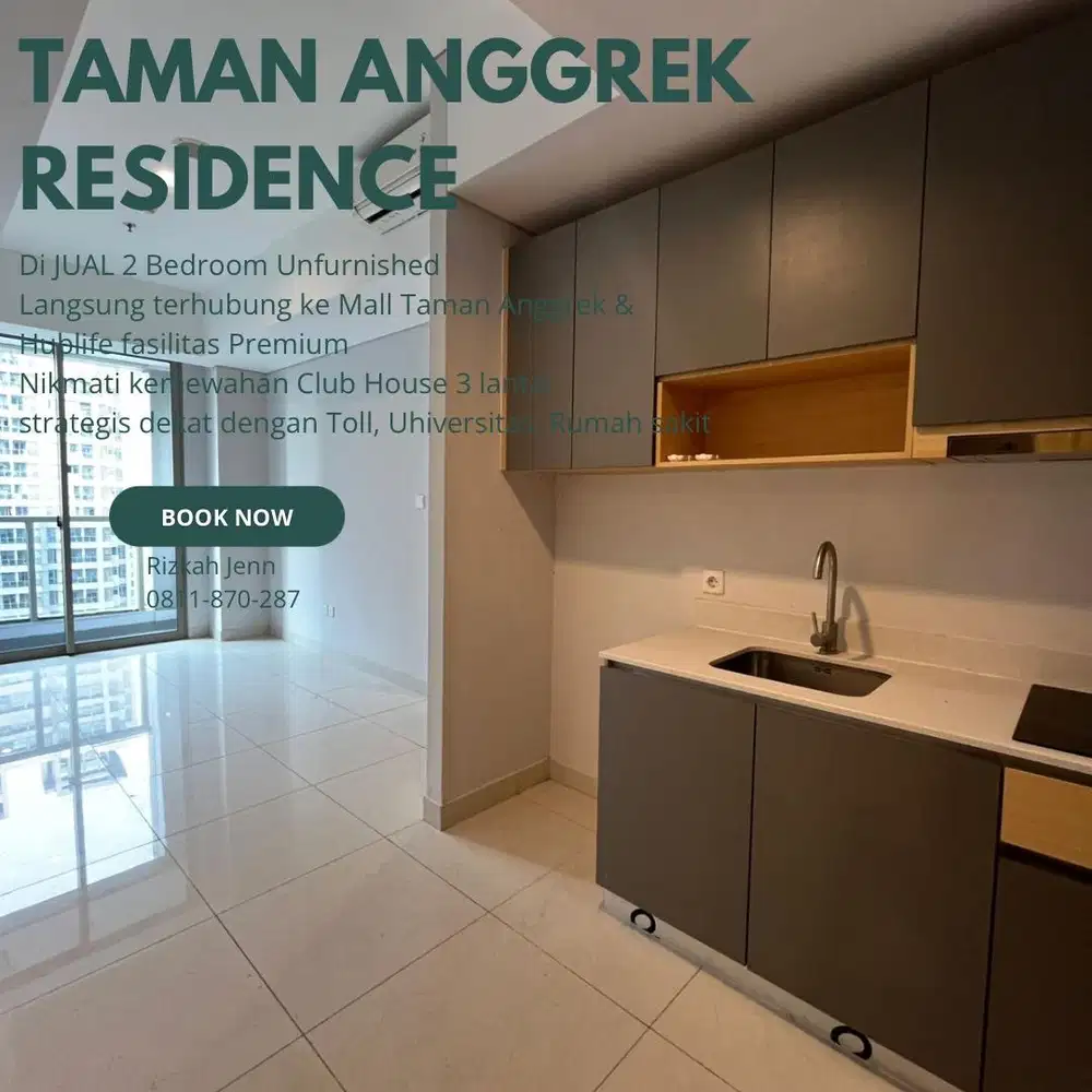 Di Jual Murah 2 BR Unfurnished Taman Anggrek Residence
