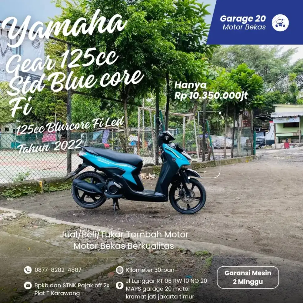 Yamaha Gear Std 125cc Blurcore Fi LED Tahun 2022 Pajak Off