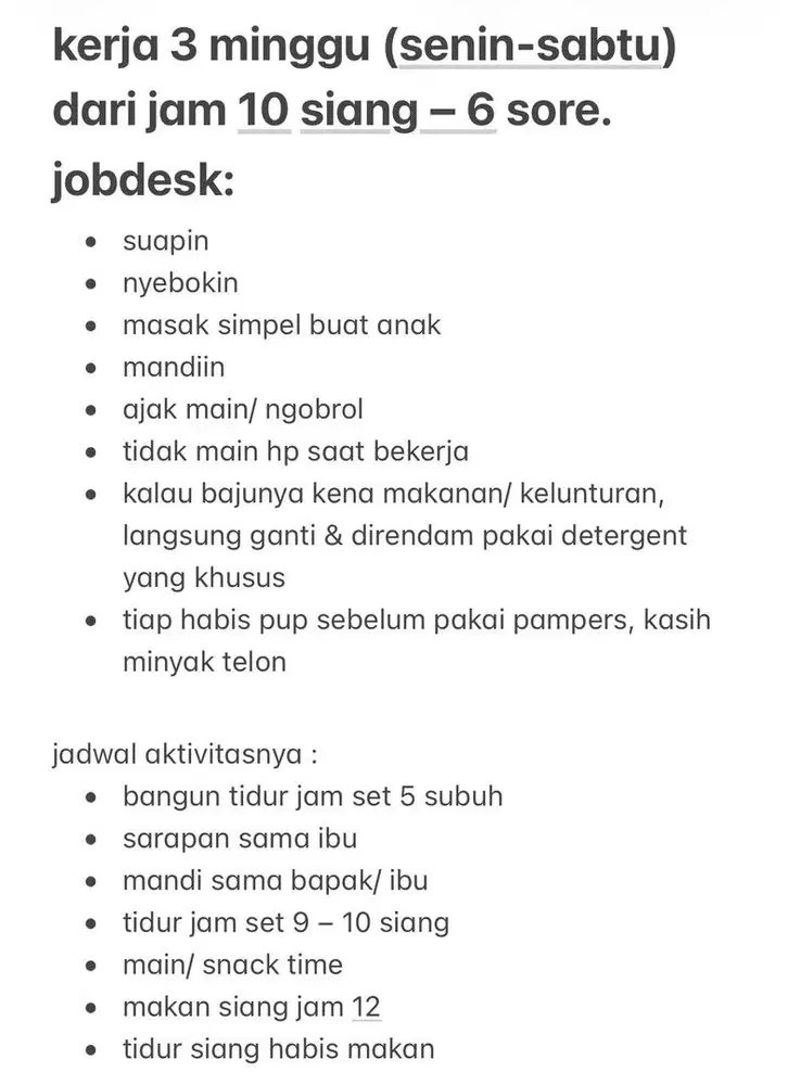 Lowongan Kerja jadi Babysitter