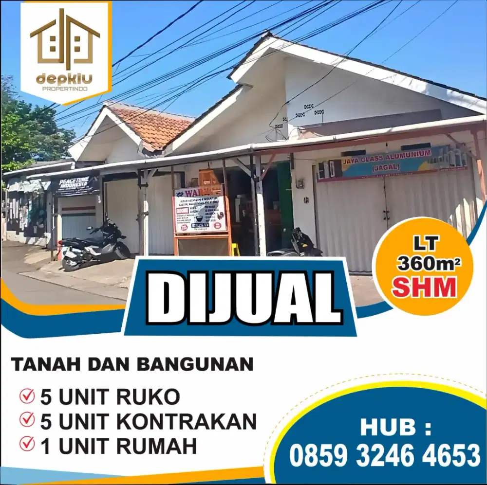 Di Jual Rumah, Kontrakan petakan & Ruko/Kios untuk usaha