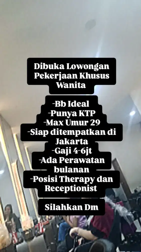 Lowongan Pekerjaan Therapy dan Receptionist