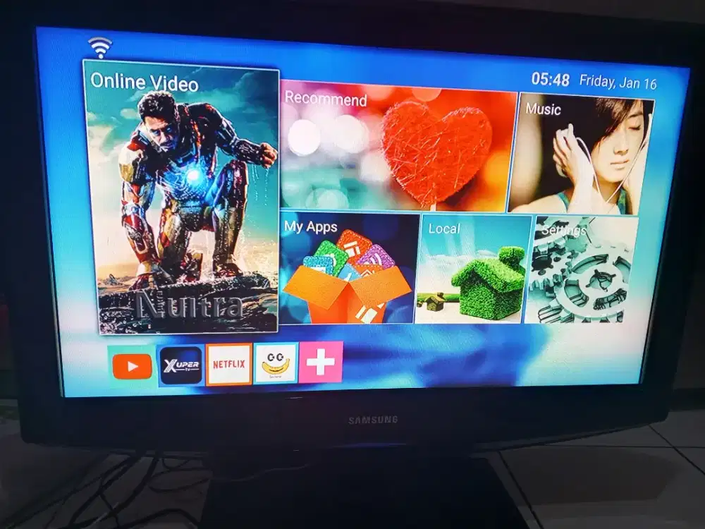 BU lcd tv samsung 32 inch sudah jadi android tv nonton youtube