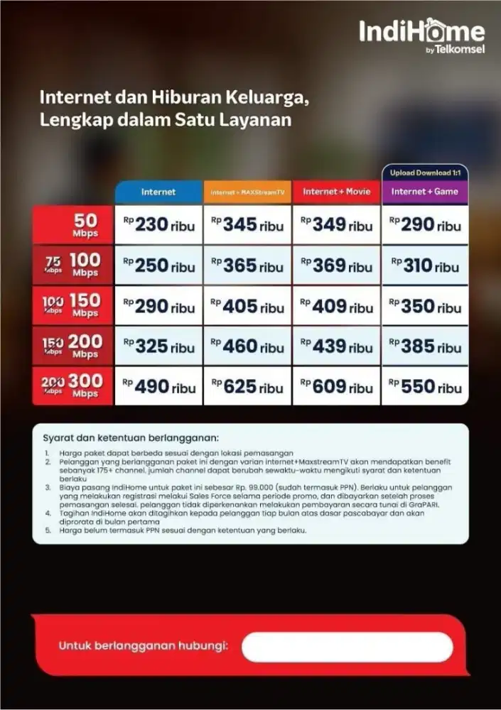 Promo pasang baru indihome