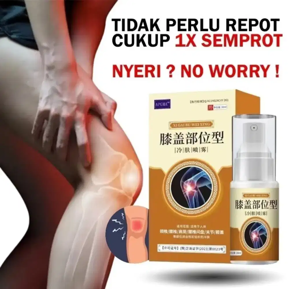 Cara AMPUH Spray Pereda Nyeri Lutut Jinsheng Semprotan Lutut Cold.