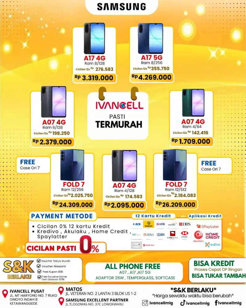 SAMSUNG HARGA TERMURAH SEGEL BERGARANSI RESMI 
FREE ADAPTER 25W