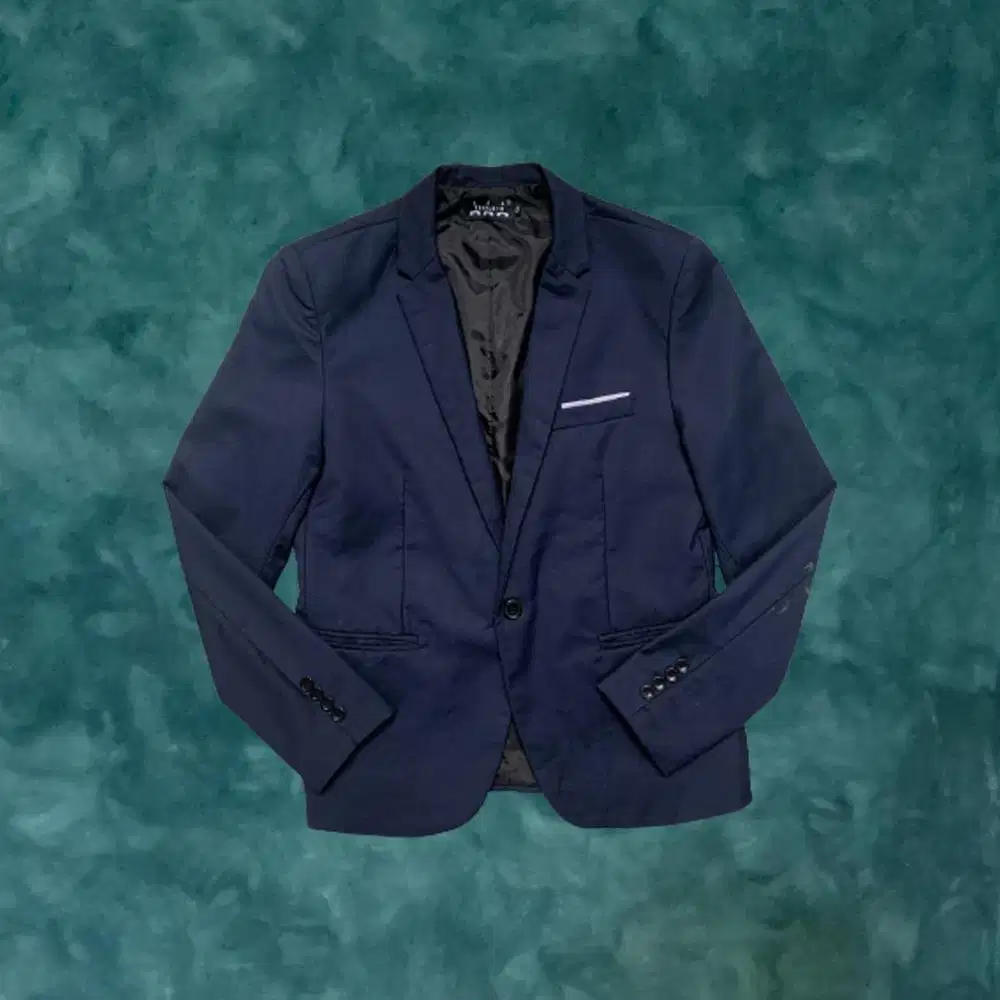Setelan Jas Blazer & Celana Slim Fit Formal Pria - Navy / Biru