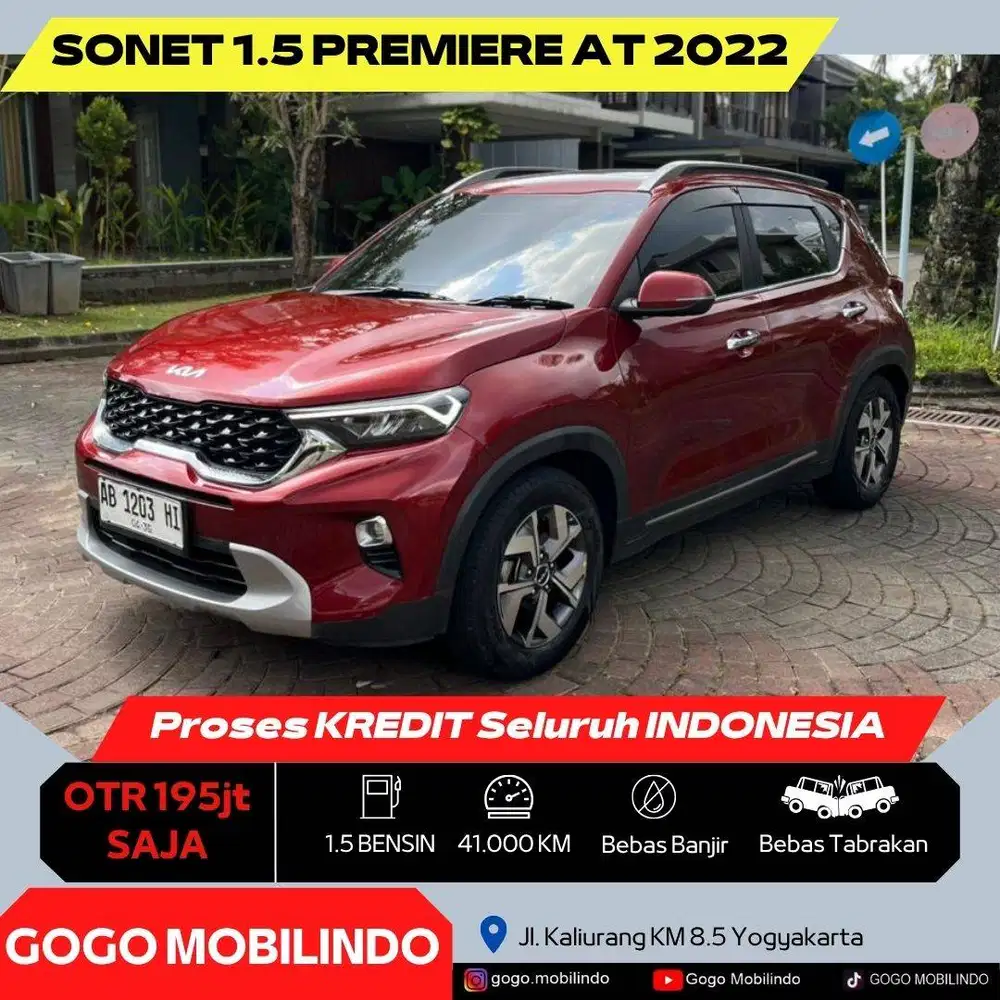 Kia Sonet Premiere Matic 2022 Plat AB Sunroof DP Minim Kredit Murah