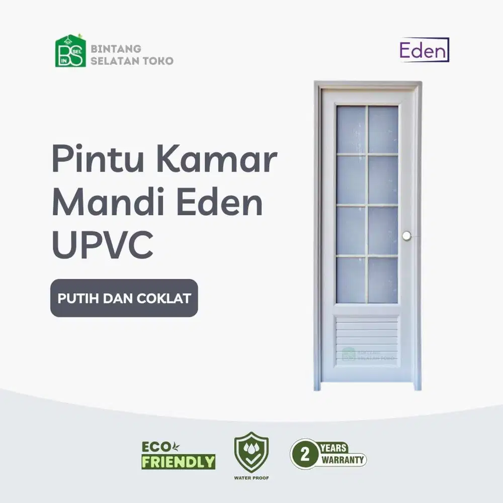 PINTU KAMAR MANDI/ PINTU PREMIUM UPVC EDEN KAMAR MANDI - B004