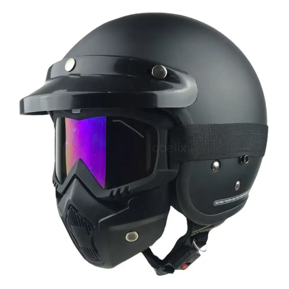 Helm Bogo Retro Goggle Mask SNI Full Leher.