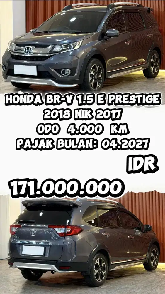 [ ODO 4.000 KM ] HONDA BR-V 1.5 E PRESTIGE AT 2018 NIK 2017
