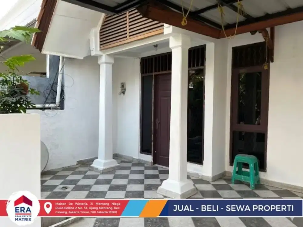 Sewa Rumah Cantik 1 Lantai di Metland Menteng Dengan Carport dan Gudang