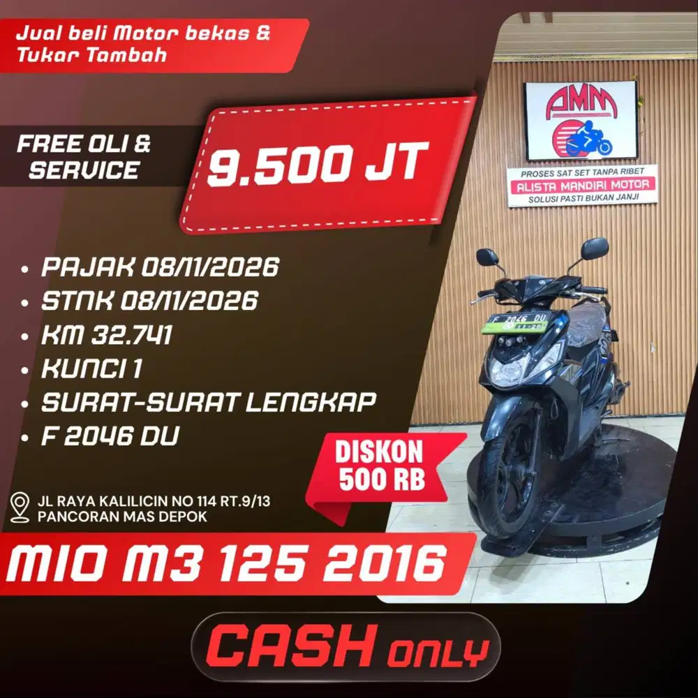 MIO M3 2016 PAJAK HIDUP CASH ONLY SPAYLATER KREDIVO INDODANA ALISTA