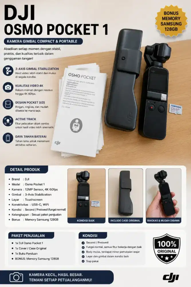 DJI Osmo Pocket 1 – Bisa Barter atau Tukar Tambah TT Tab Tablet