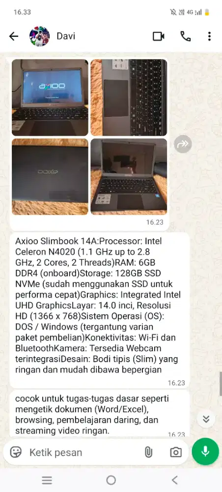 Di jual laptop.. Barang masih bagus