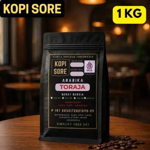 KOPI ARABIKA TORAJA Premium 1Kg - Aroma Fruity and Floral, Sweet Taste