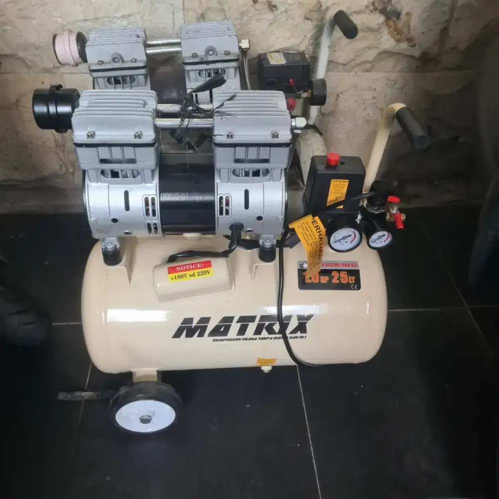Kompresor listrik 1 hp oiless silent merk Matrix normal siap kerja