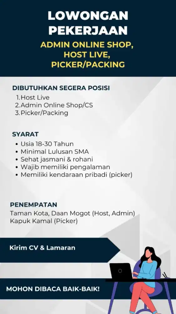 Lowongan Admin Host Live Packing Picker