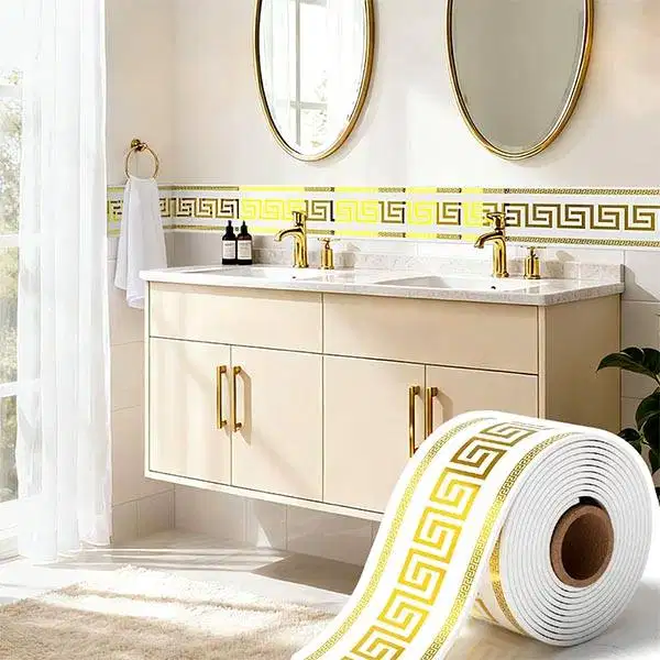 List Marble Wallpaper Dinding Rol Stiker Border Panjang 2,3 Meter