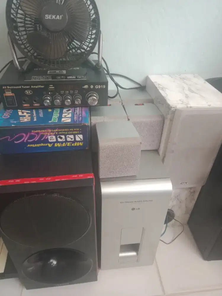 Jual Amplifer Bluetooth & Speaker Pasif + Subwoofer.