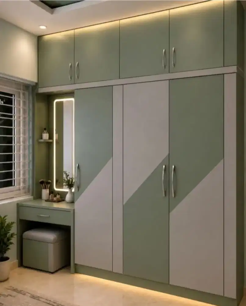 Lemari HPL White Lime dop
