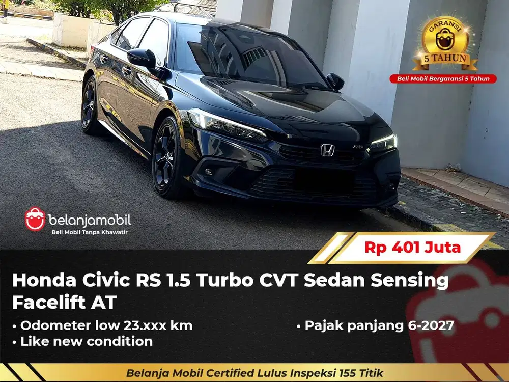[ LOW KM 23RB ] Honda Civic RS 1.5 Turbo CVT Sedan Sensing 2023/2024