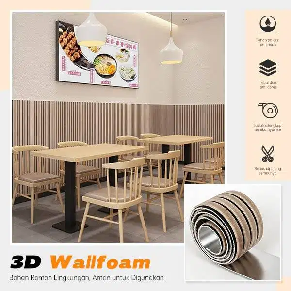 WALLFOAM WALLPANEL KISI 3D DENGAN PEREKAT UK. 16CM x 2,8METER