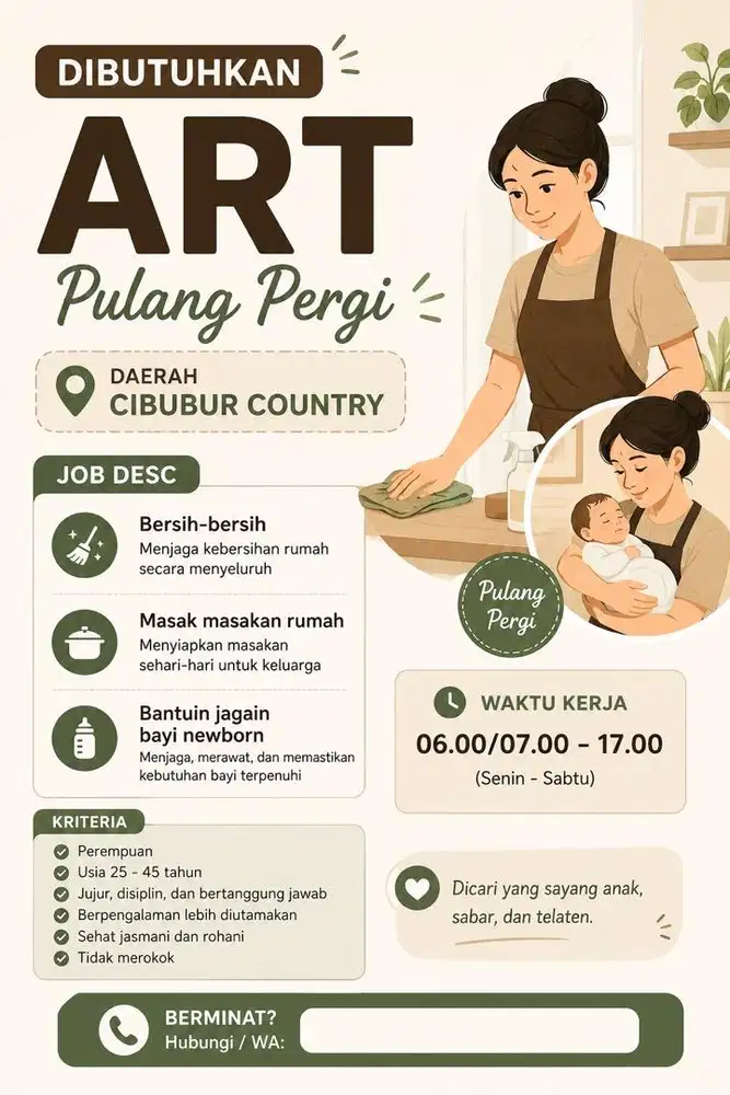 ART pulang pergi Cibubur Country