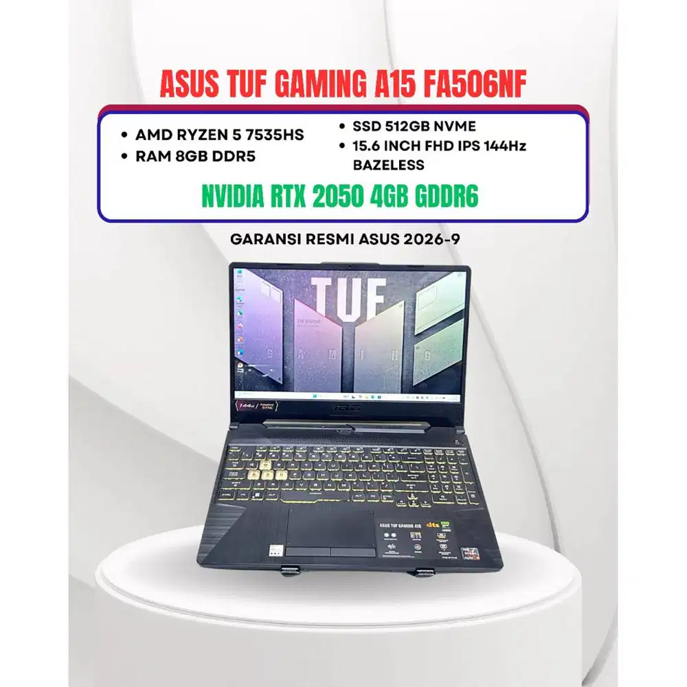 ASUS TUF GAMING A15 FA506NF AMD RYZEN 5 7535HS  NVIDIA RTX 2050 RAM 16