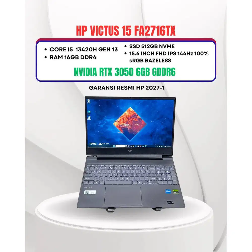 HP VICTUS 15 CORE I5-13420H NVIDIA RTX 3050 6GB GDDR6 RAM 16GB/512GB